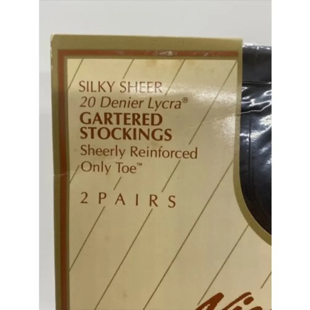 New Nice Touch Silken Sheers 20 denier Pantyhose sz Medium Long-Off Black 2pairs